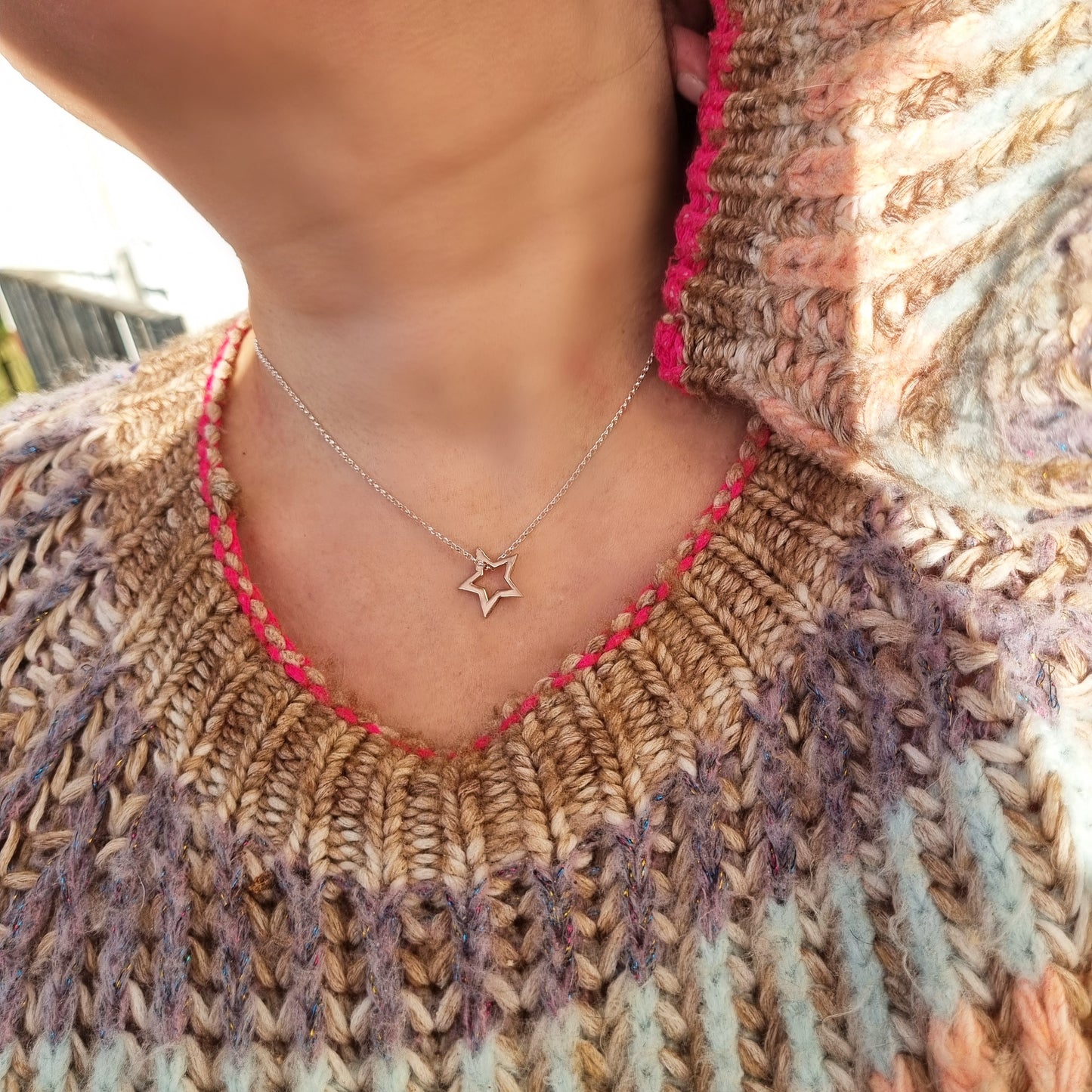 Solid gold or silver starlight necklace