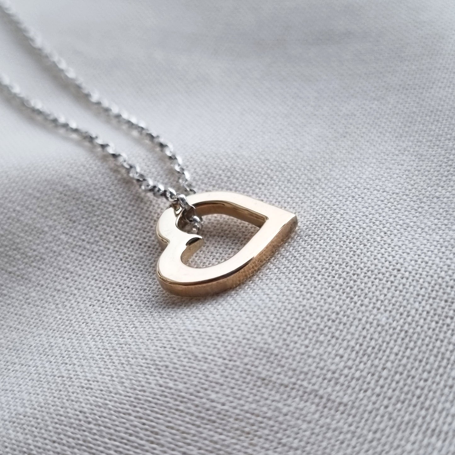 Solid gold or silver sweetheart necklace