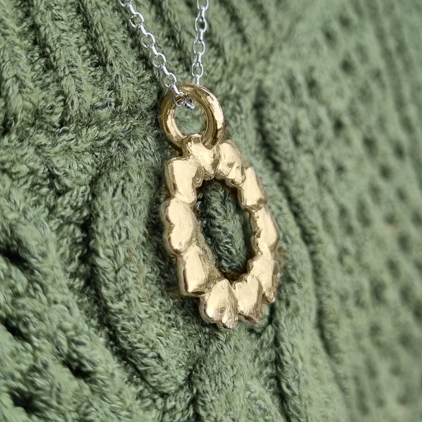 Heart and soul necklace - Circle of hearts in solid gold or silver