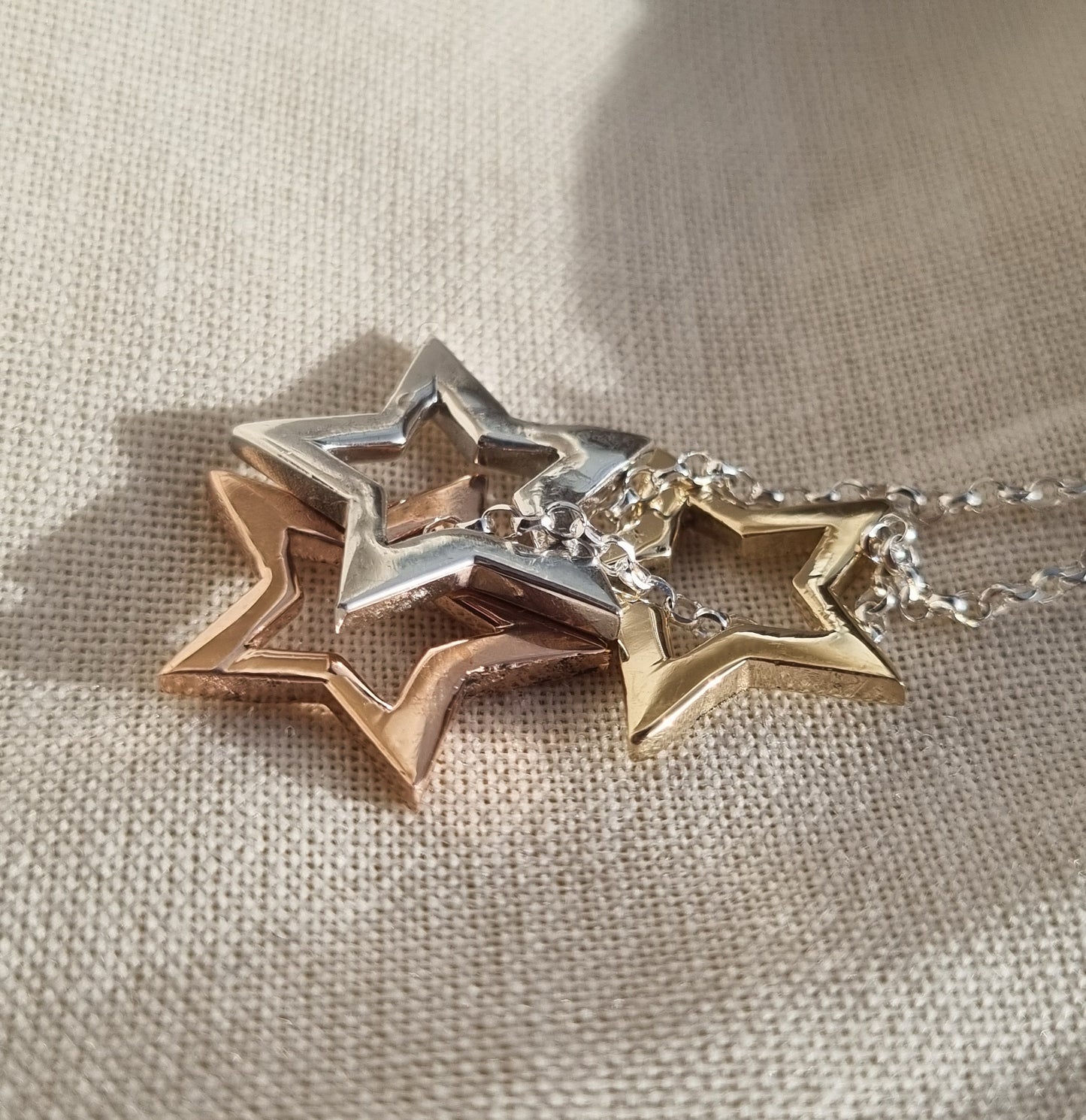 Solid gold or silver starlight necklace