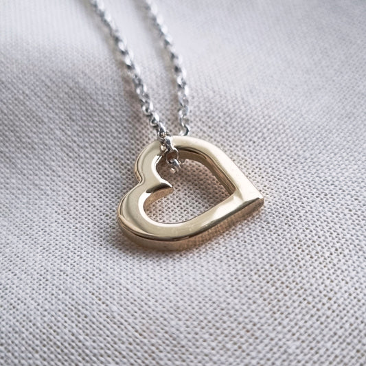 Solid gold or silver sweetheart necklace