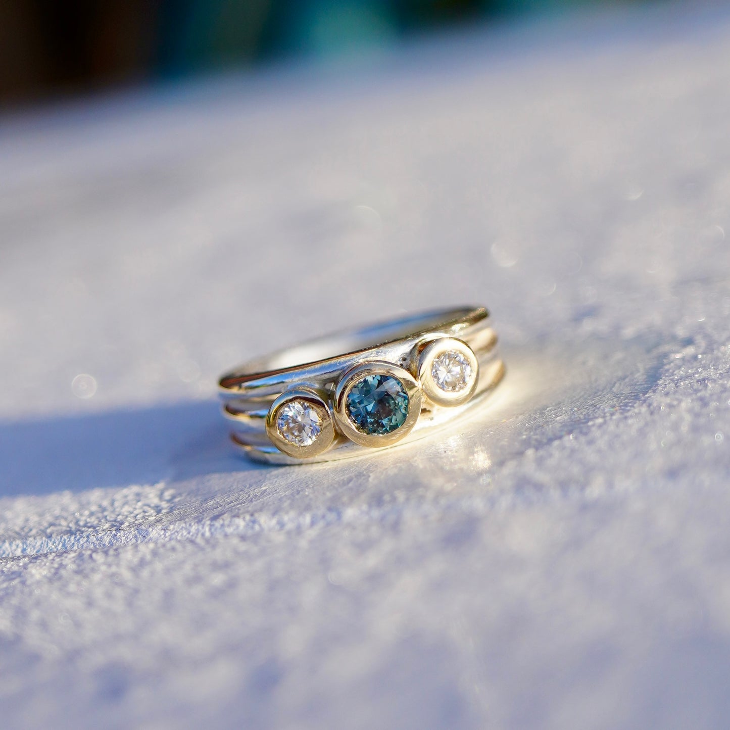 'Cariad lite' with Teal Sapphire