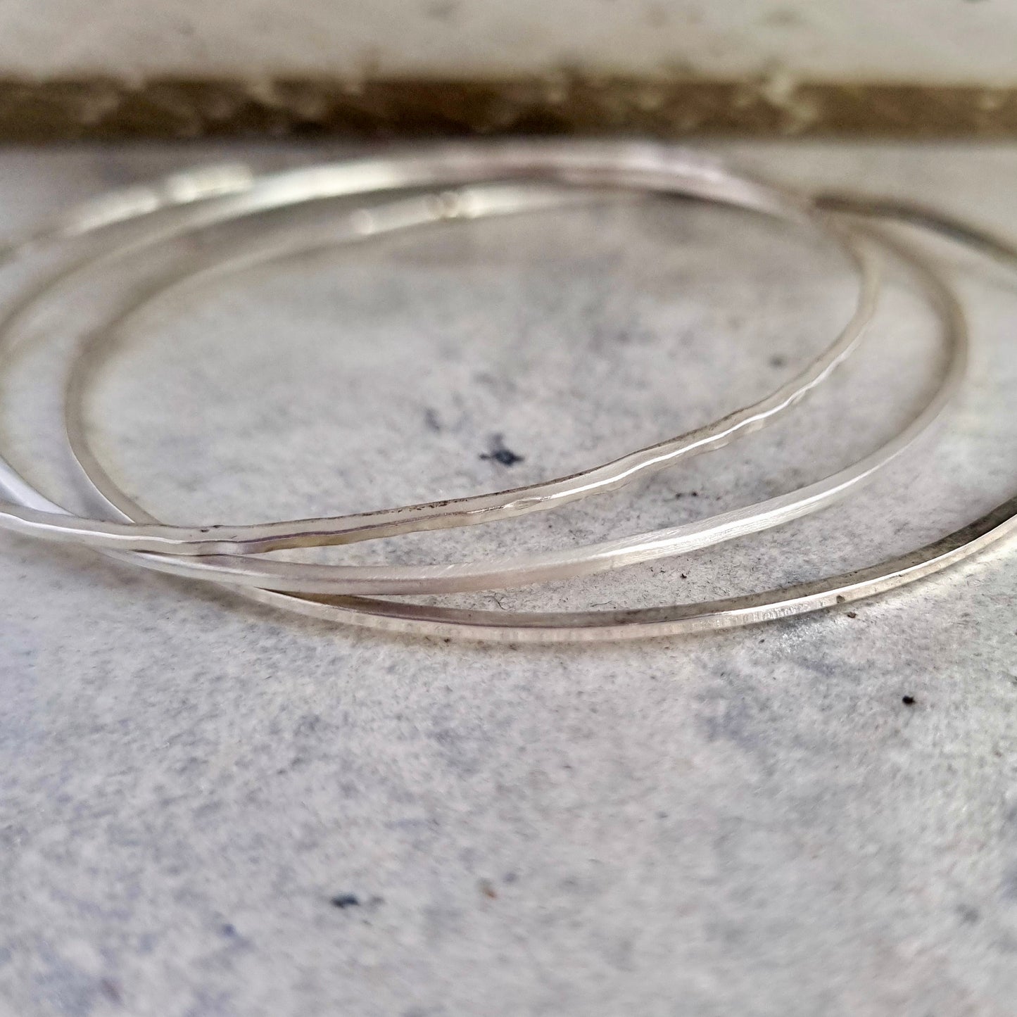 Bangle harmony - trio of skinny silver bangles