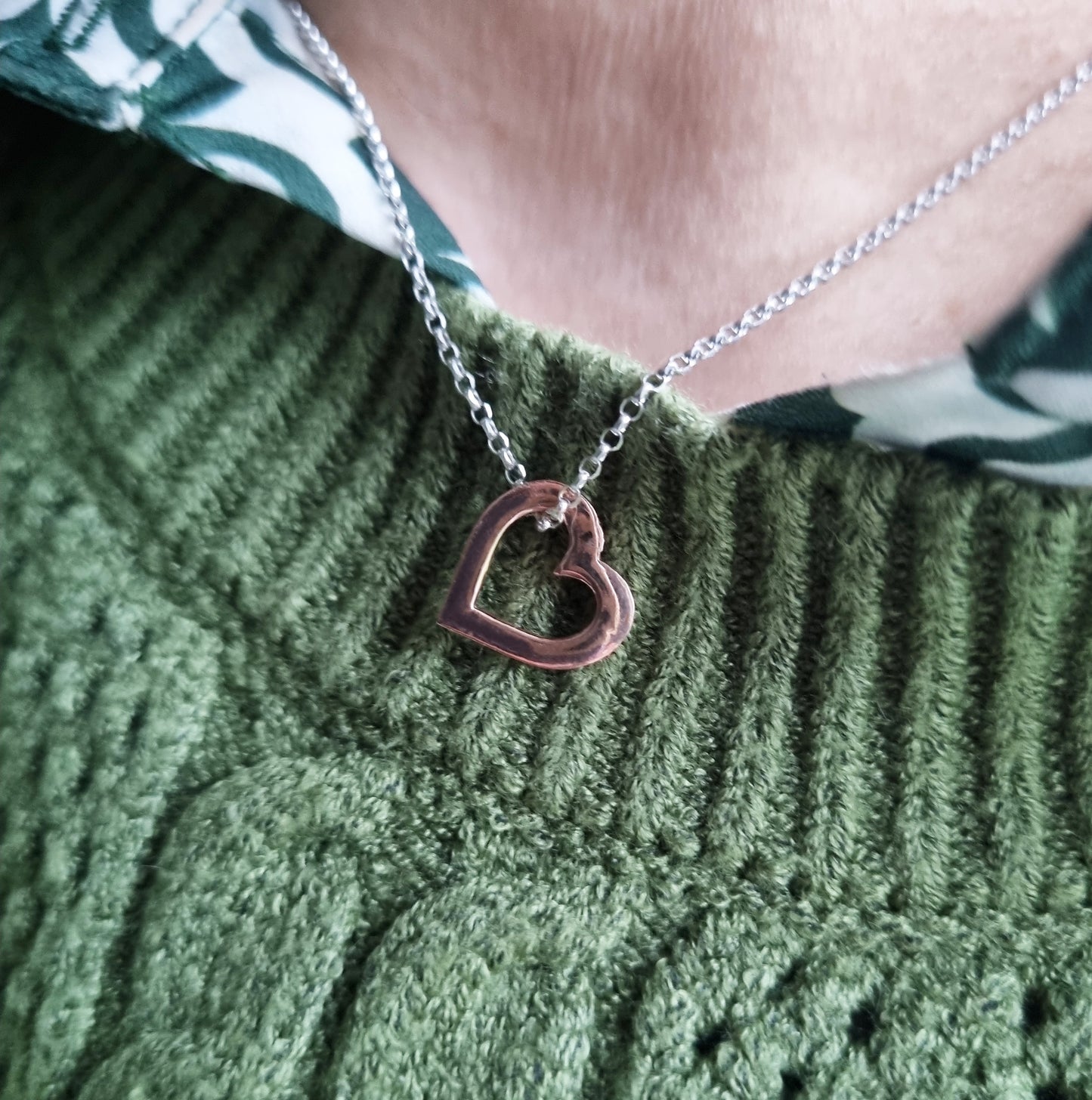 Solid gold or silver sweetheart necklace