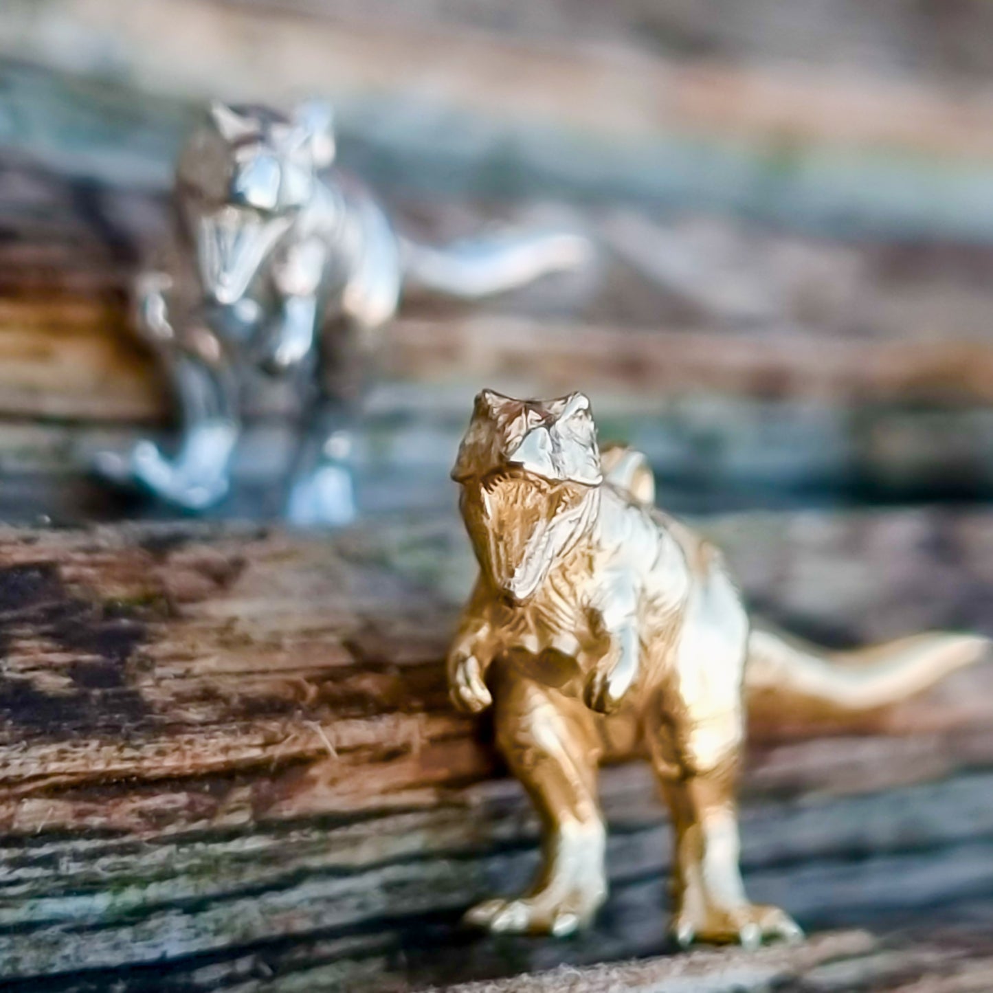 T rex necklace - dino pendant in solid silver or 9ct gold