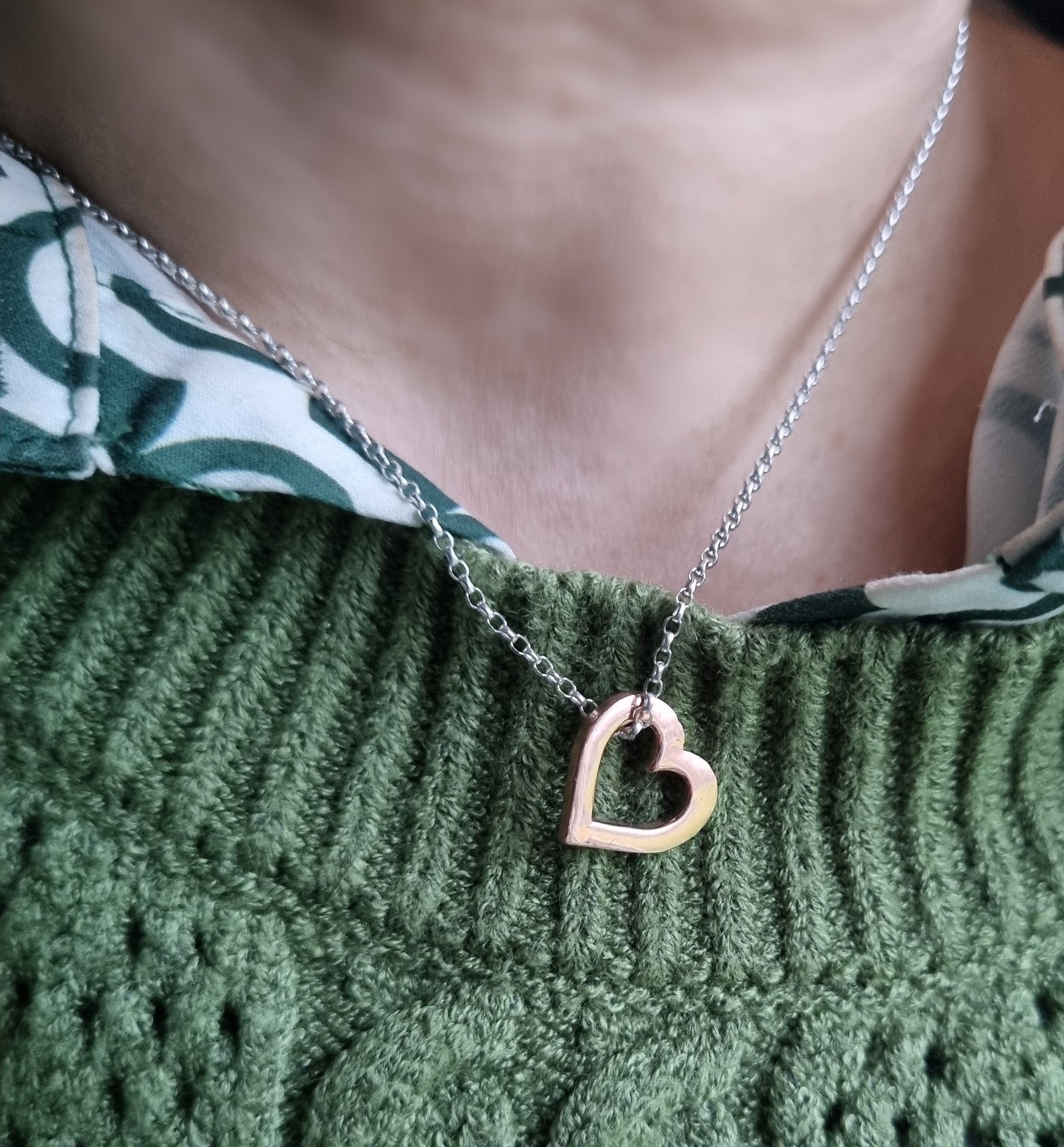 Solid gold or silver sweetheart necklace