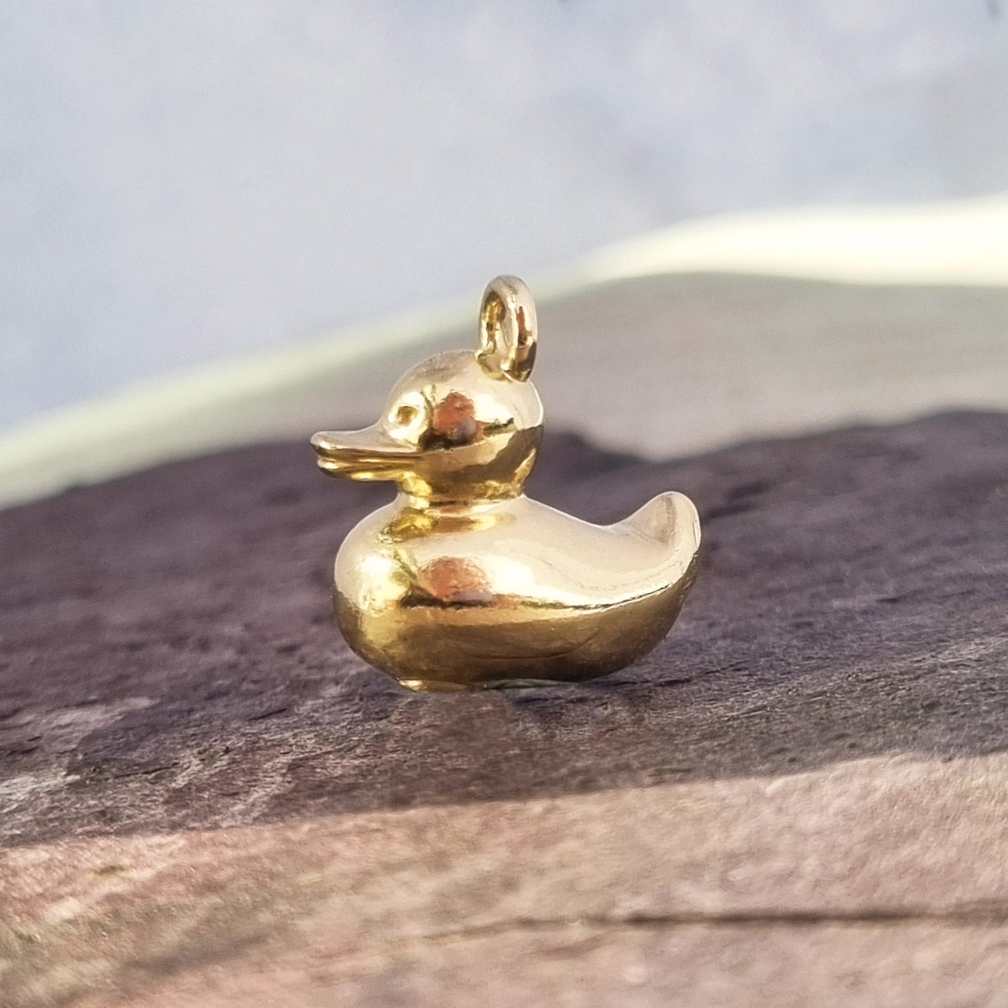 Rubber duck necklace - Solid silver or gold duck