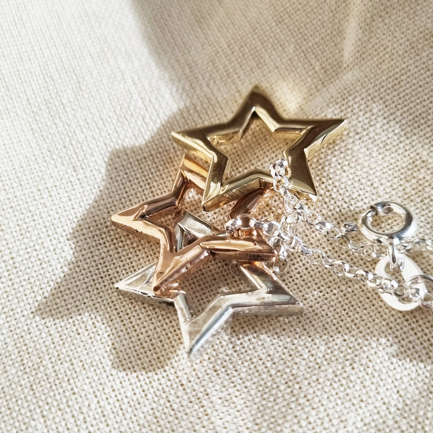 Solid gold or silver starlight necklace