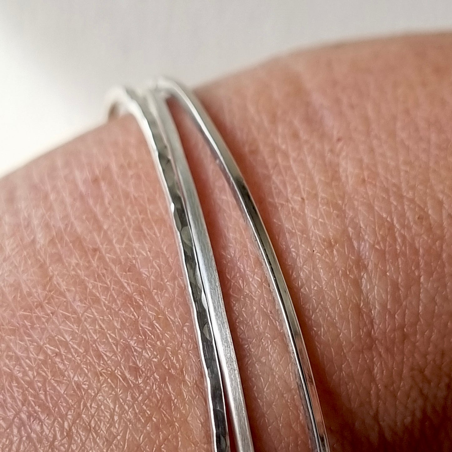 Bangle harmony - trio of skinny silver bangles