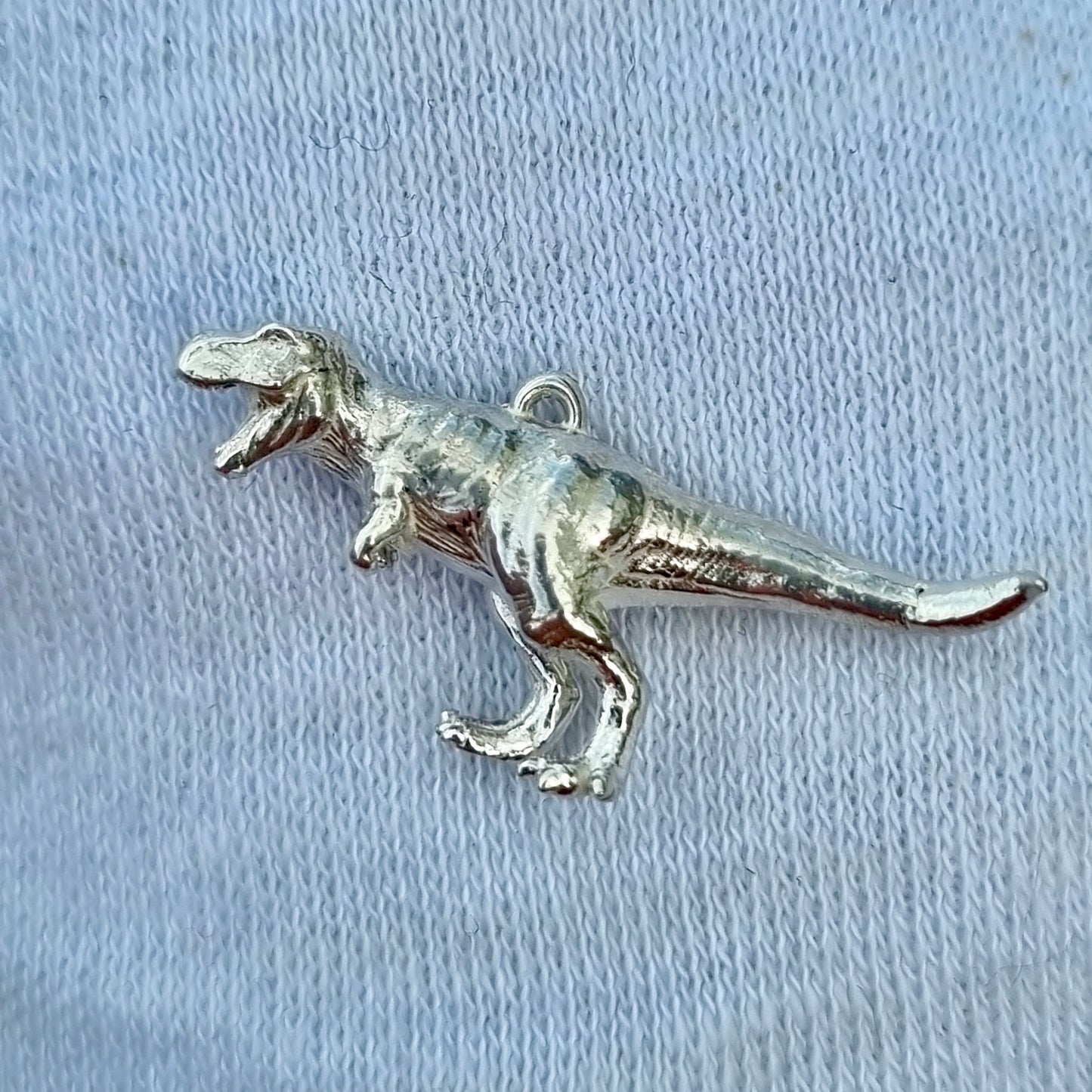 T rex necklace - dino pendant in solid silver or 9ct gold