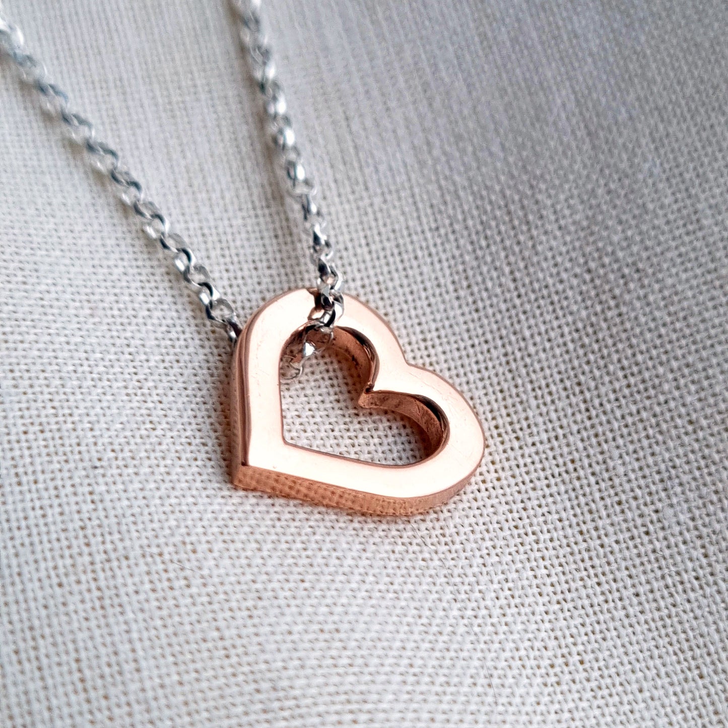 Solid gold or silver sweetheart necklace