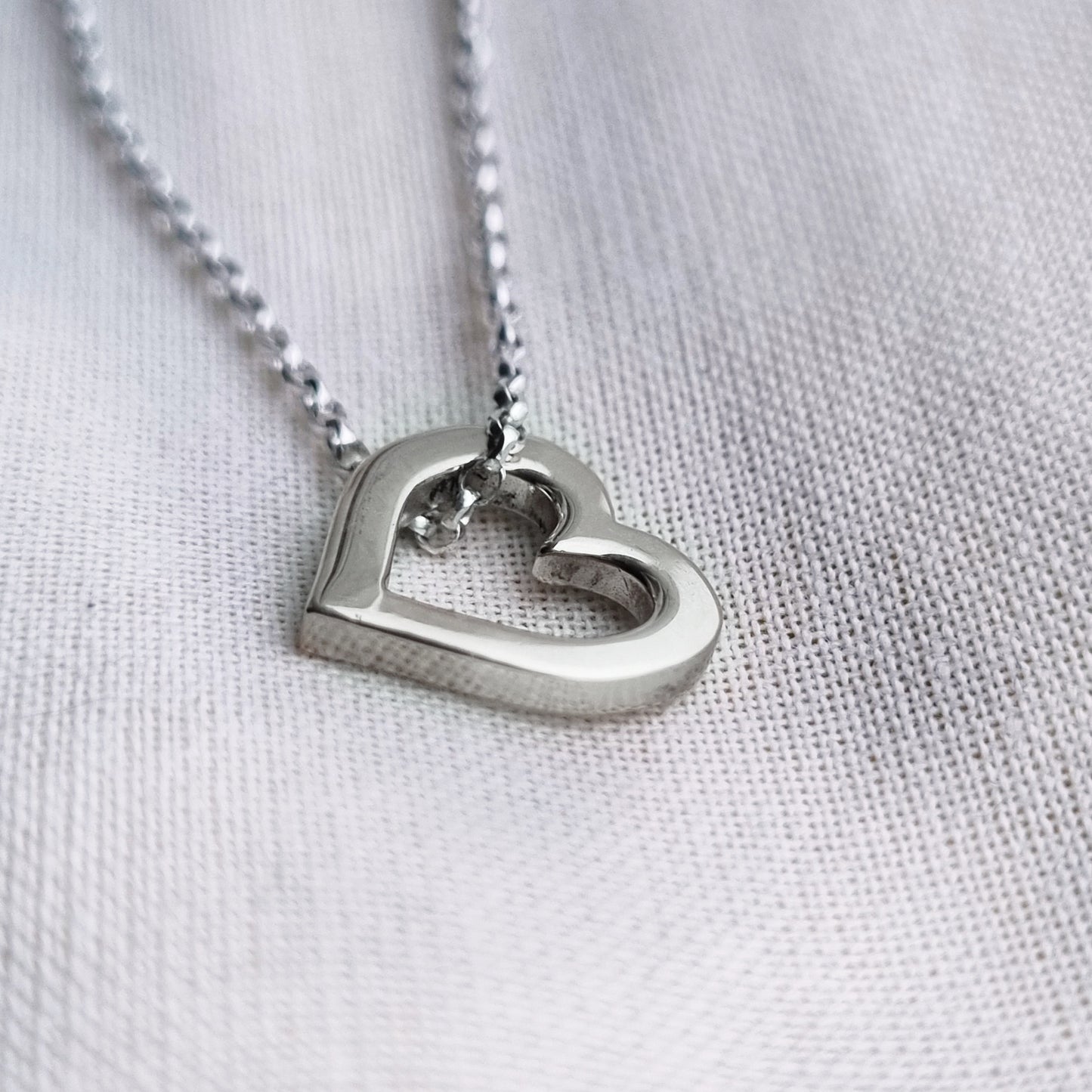 Solid gold or silver sweetheart necklace