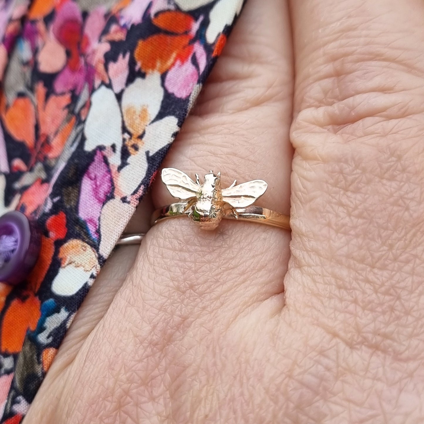 'Bee Mine'. Baby bee ring in solid silver or gold