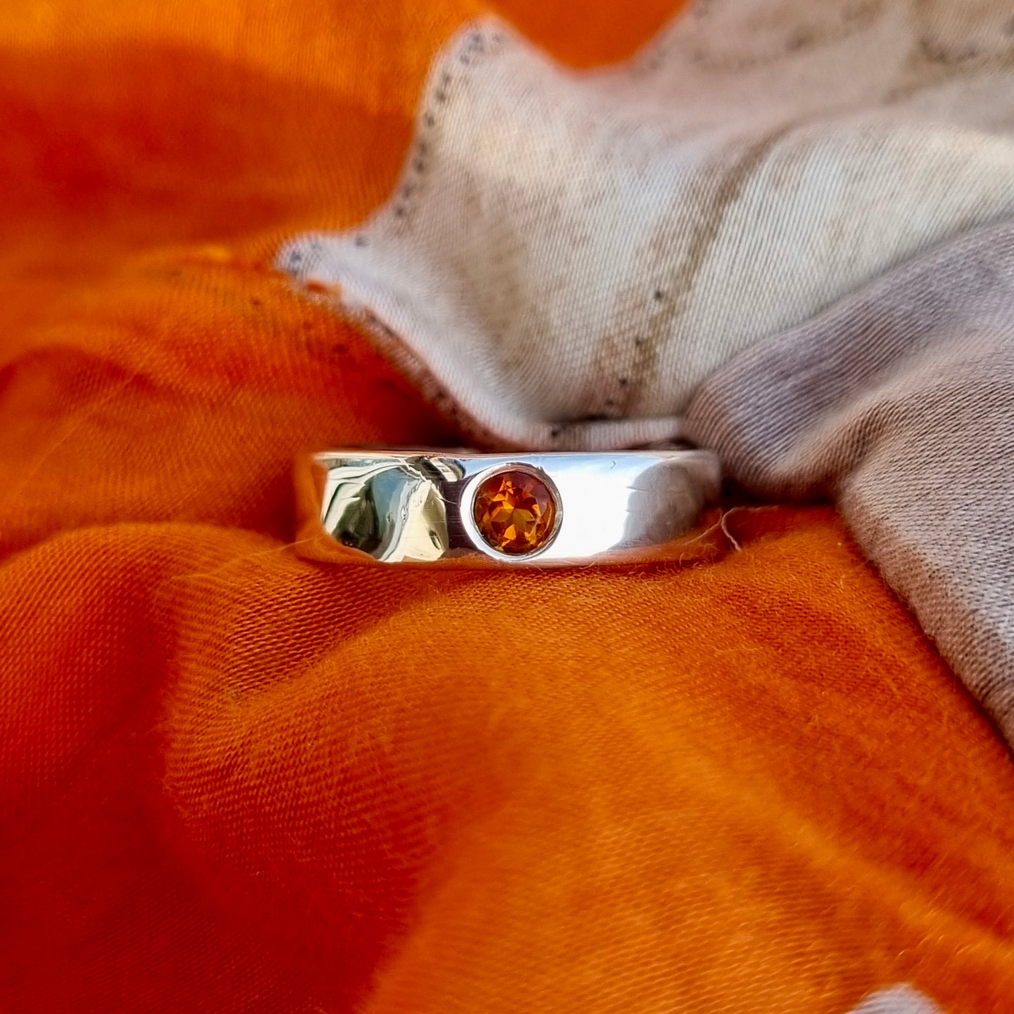 Silver ring with Citrine