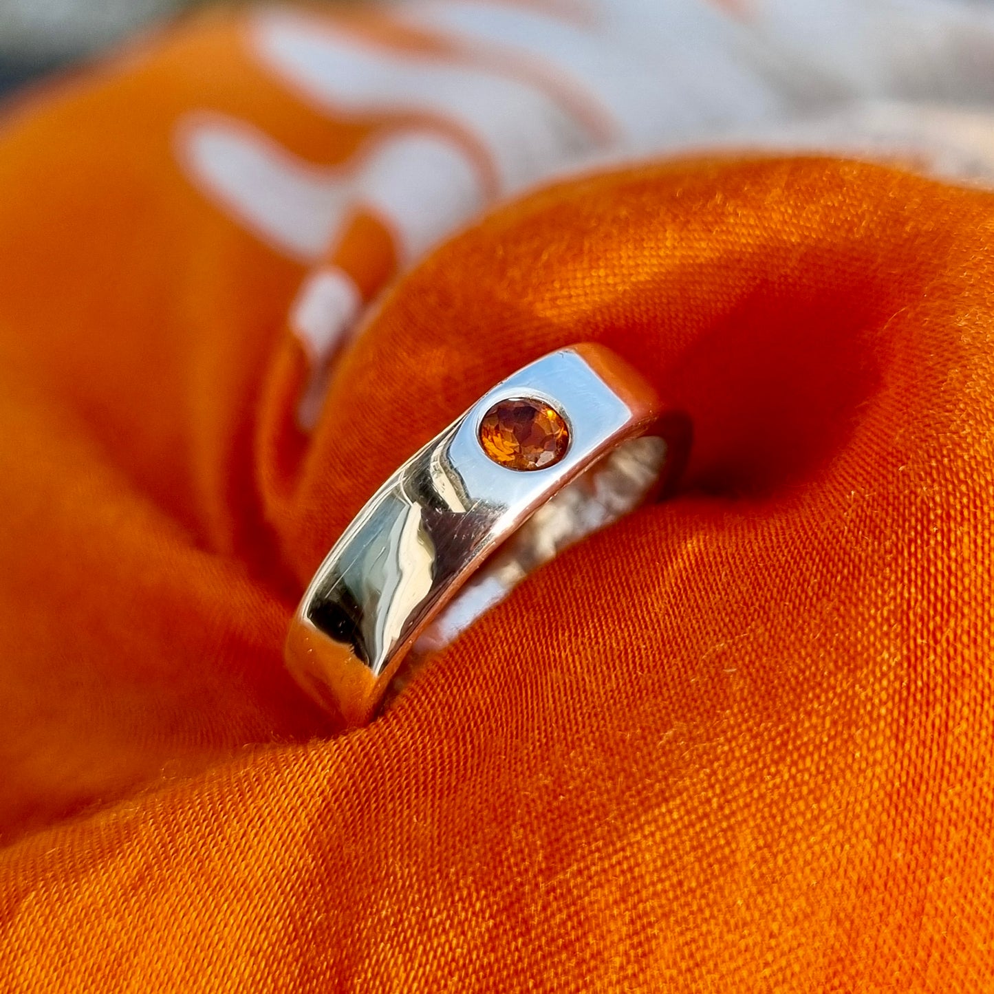 Silver ring with Citrine