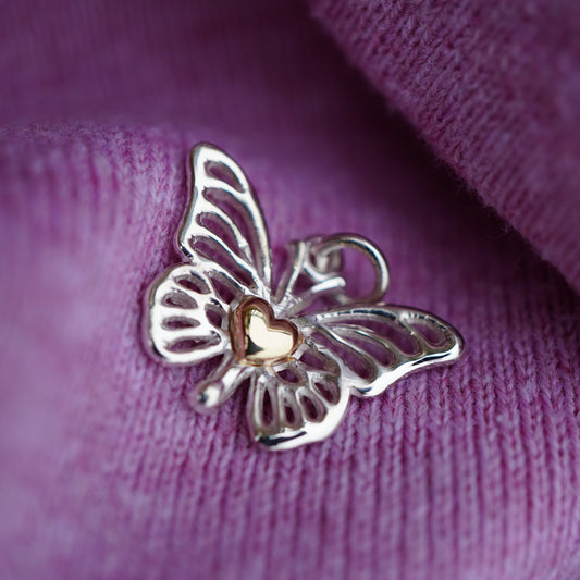 Flutterheart - silver necklace with heart