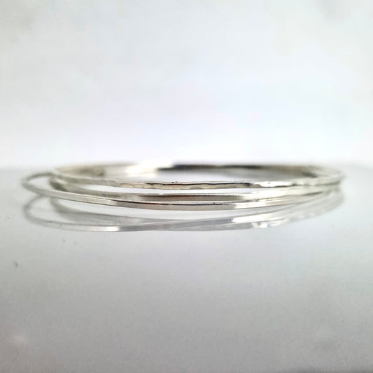 Bangle harmony - trio of skinny silver bangles
