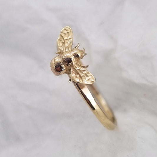 'Bee Mine'. Baby bee ring in solid silver or gold