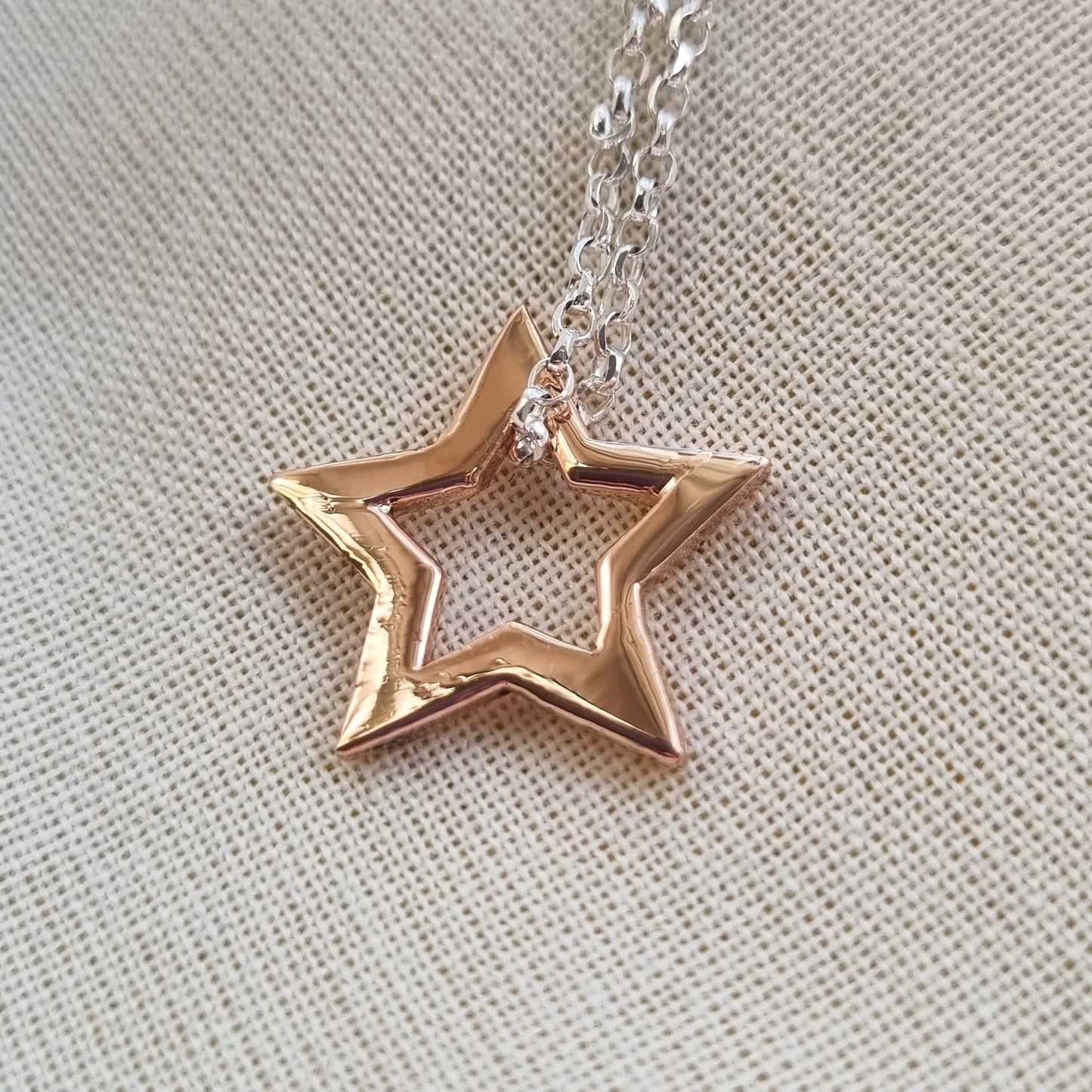Solid gold or silver starlight necklace