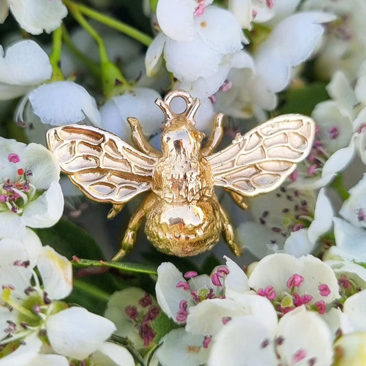 Bee Mine - Solid silver or gold bumblebee necklace