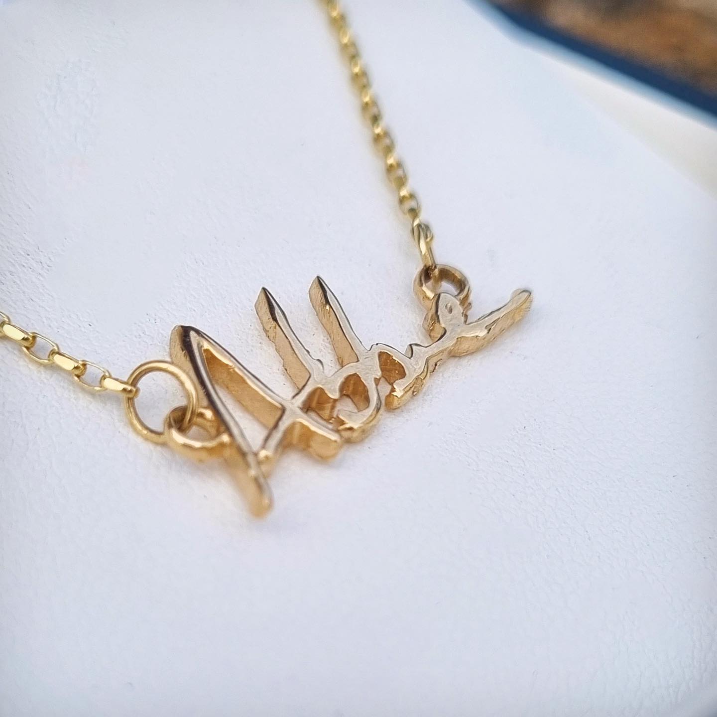 Solid silver or gold handwriting necklace