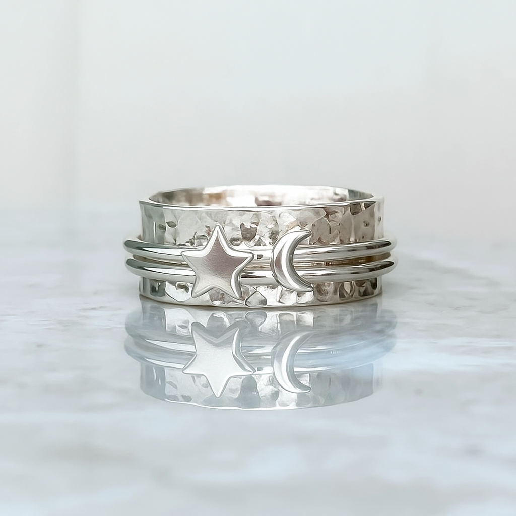 To the moon and back spinning ring