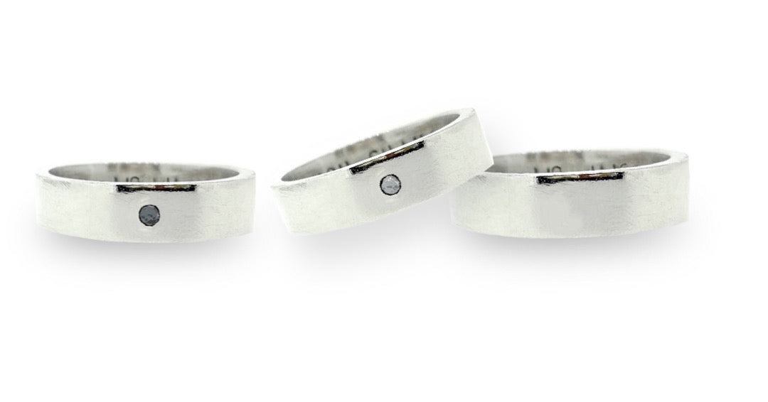 Chunky personalised man's ring. Solid silver with optional diamond