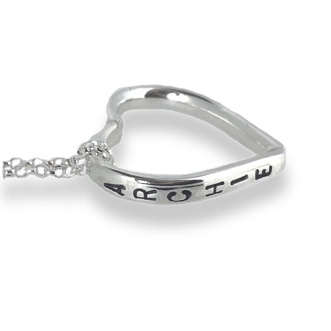 Family of hearts necklace. One personalised heart.