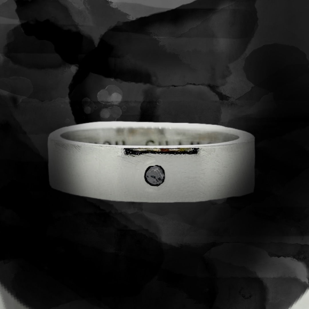 Chunky personalised man's ring. Solid silver with optional diamond