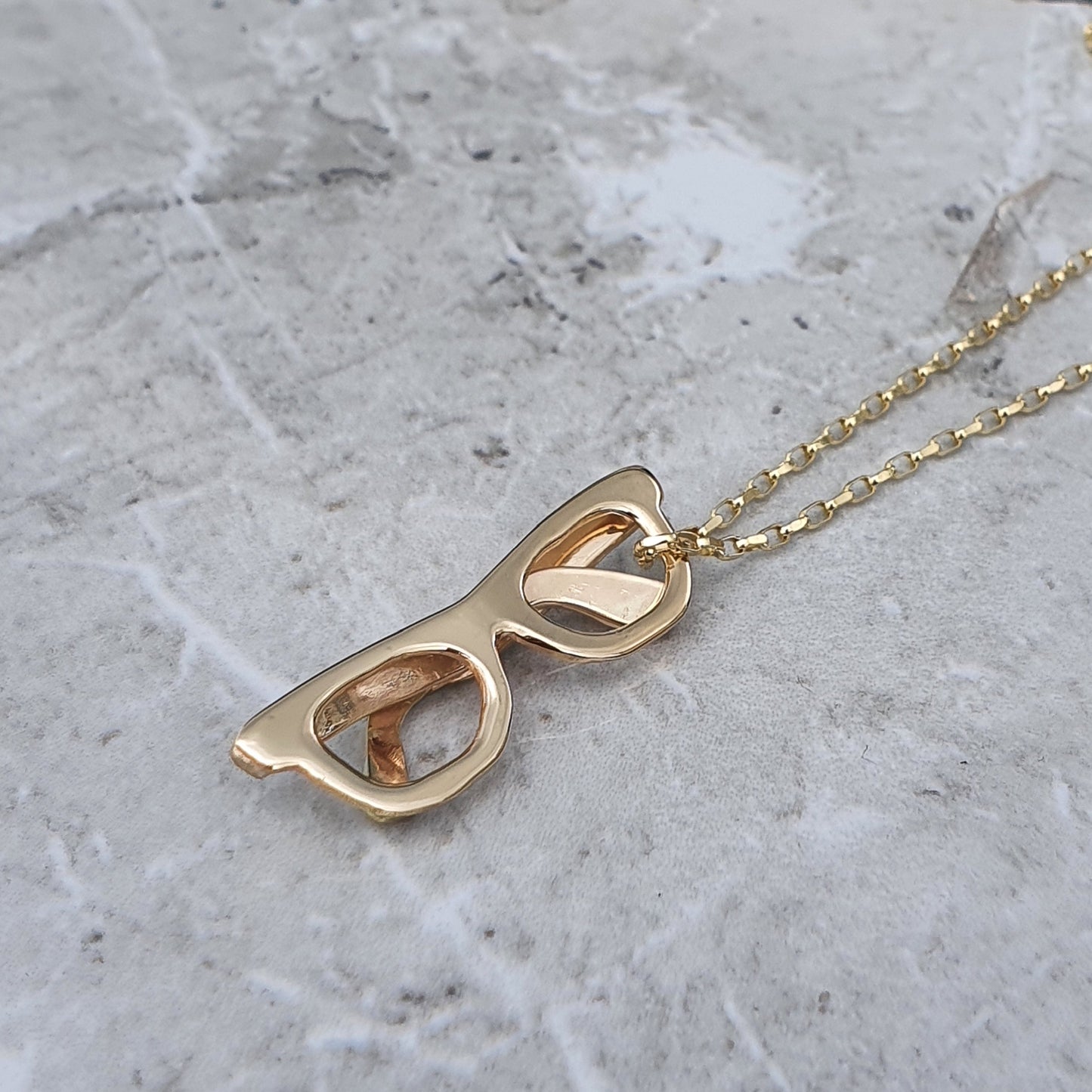 Solid silver spectacles pendant - necklace