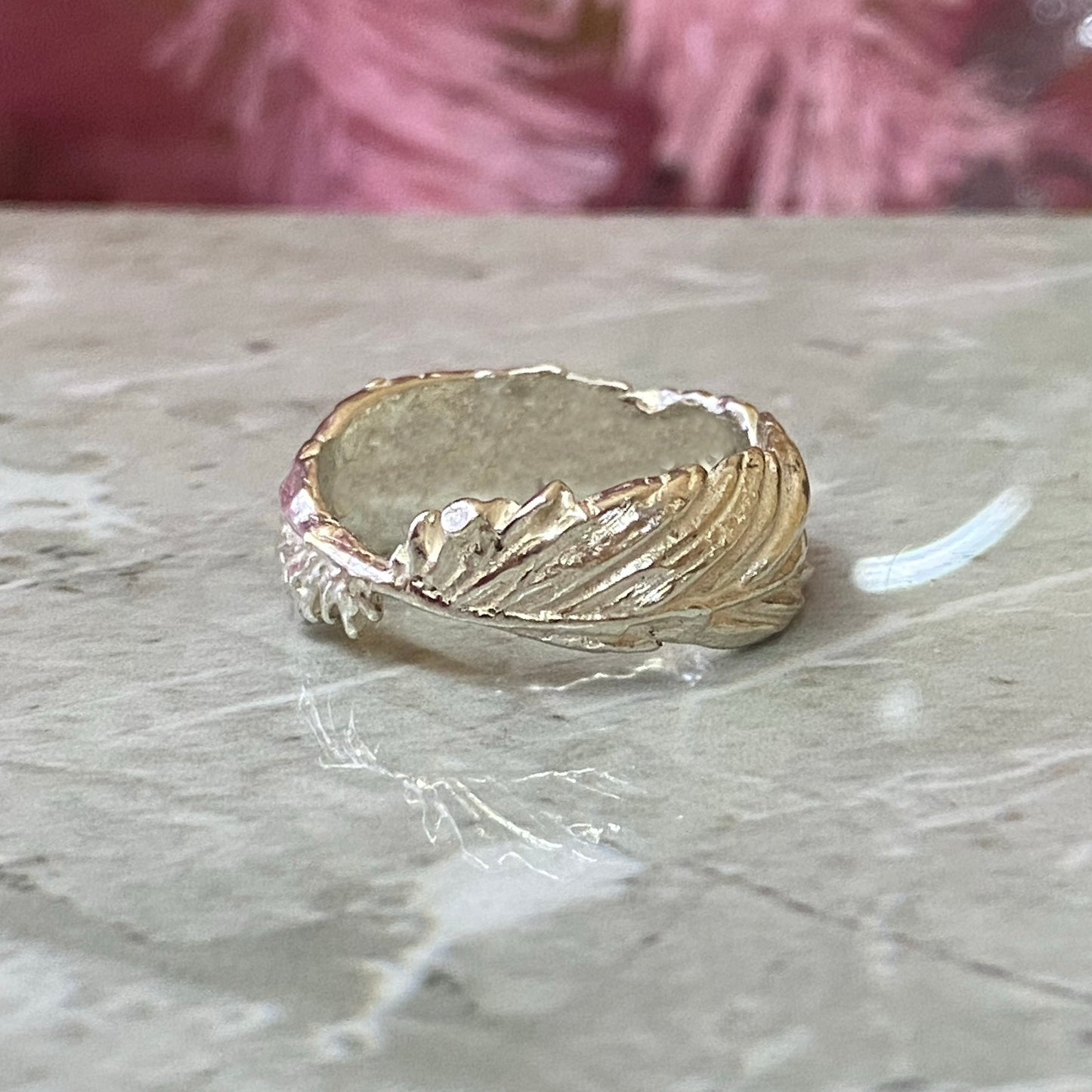 When you're near - Solid silver feather ring