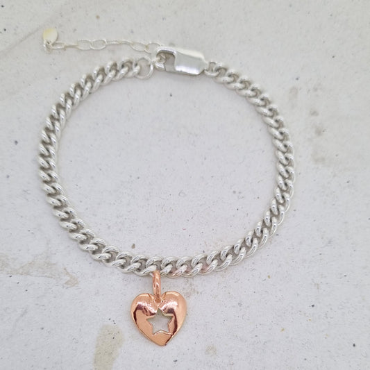 Solid silver bracelet - Star in my heart