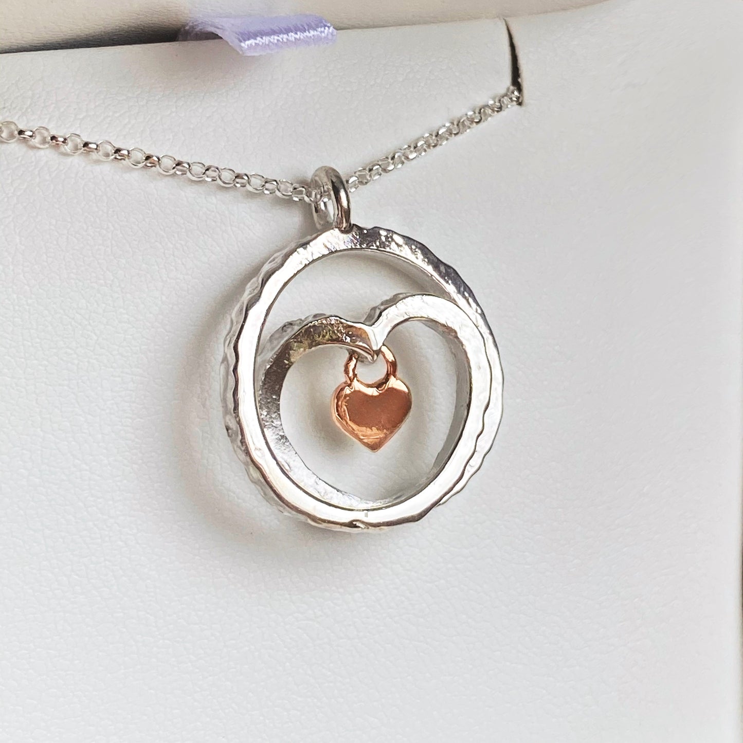 Infinite love with charm - Sterling silver spiral necklace with gold or silver charm