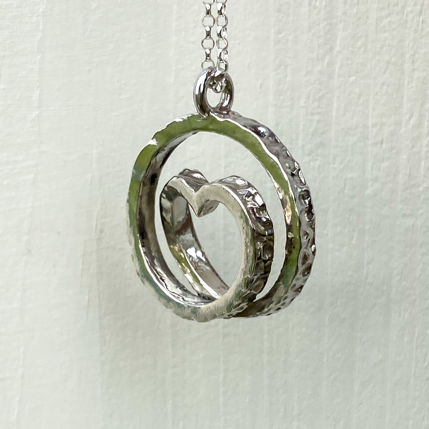 Infinite love with charm - Sterling silver spiral necklace with gold or silver charm