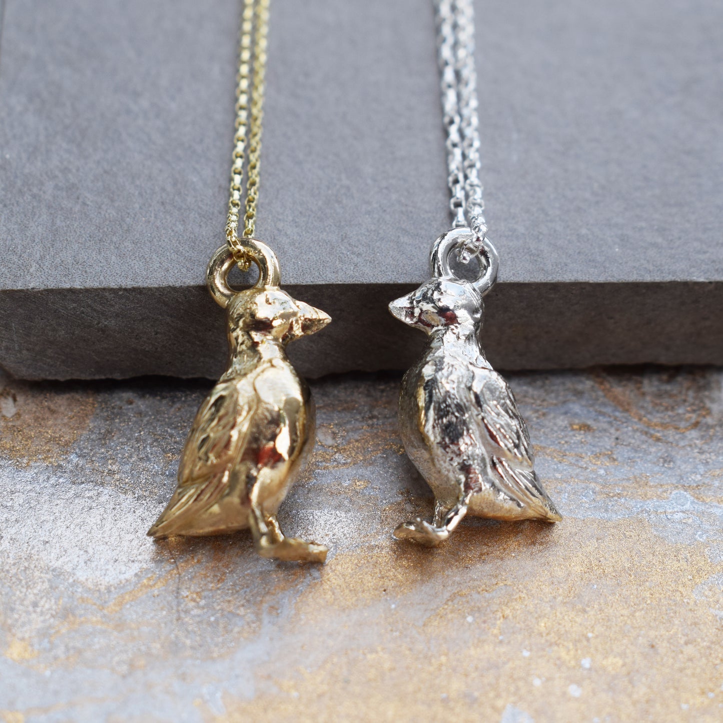 Mr Macareux - Solid silver or gold Puffin necklace