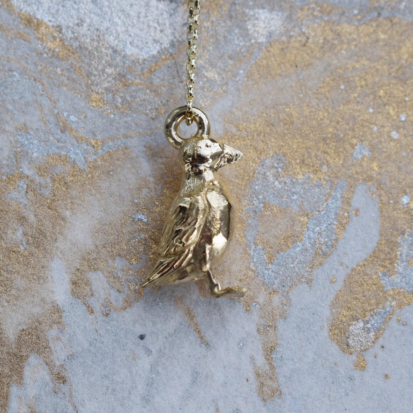 Mr Macareux - Solid silver or gold Puffin necklace