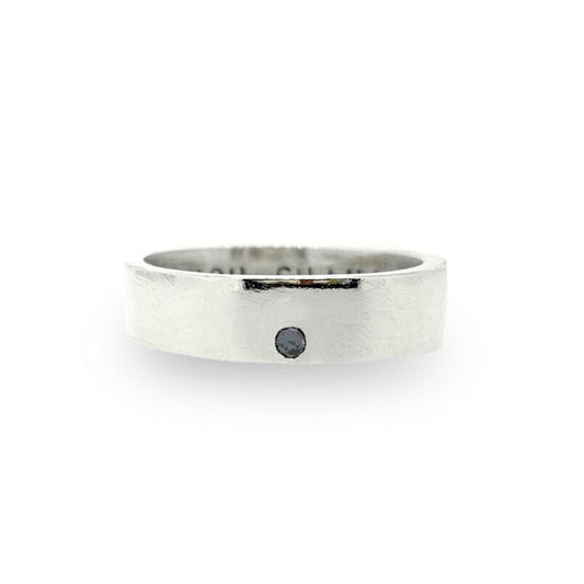 Chunky personalised man's ring. Solid silver with optional diamond