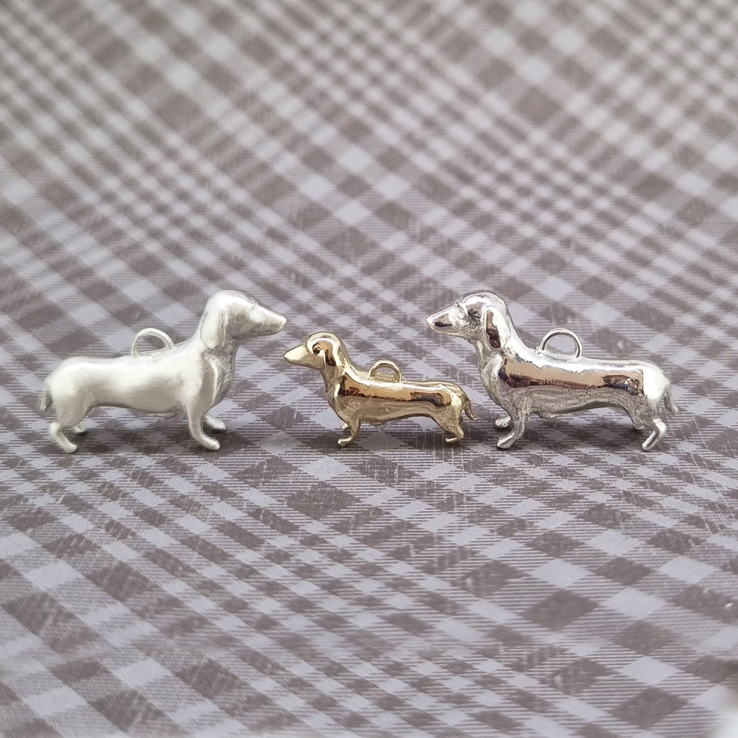 Sausage dog - sterling silver dachshund necklace