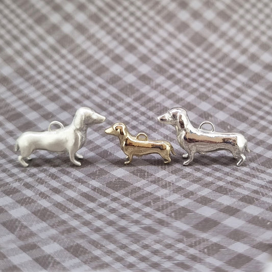 Sausage dog - sterling silver dachshund necklace