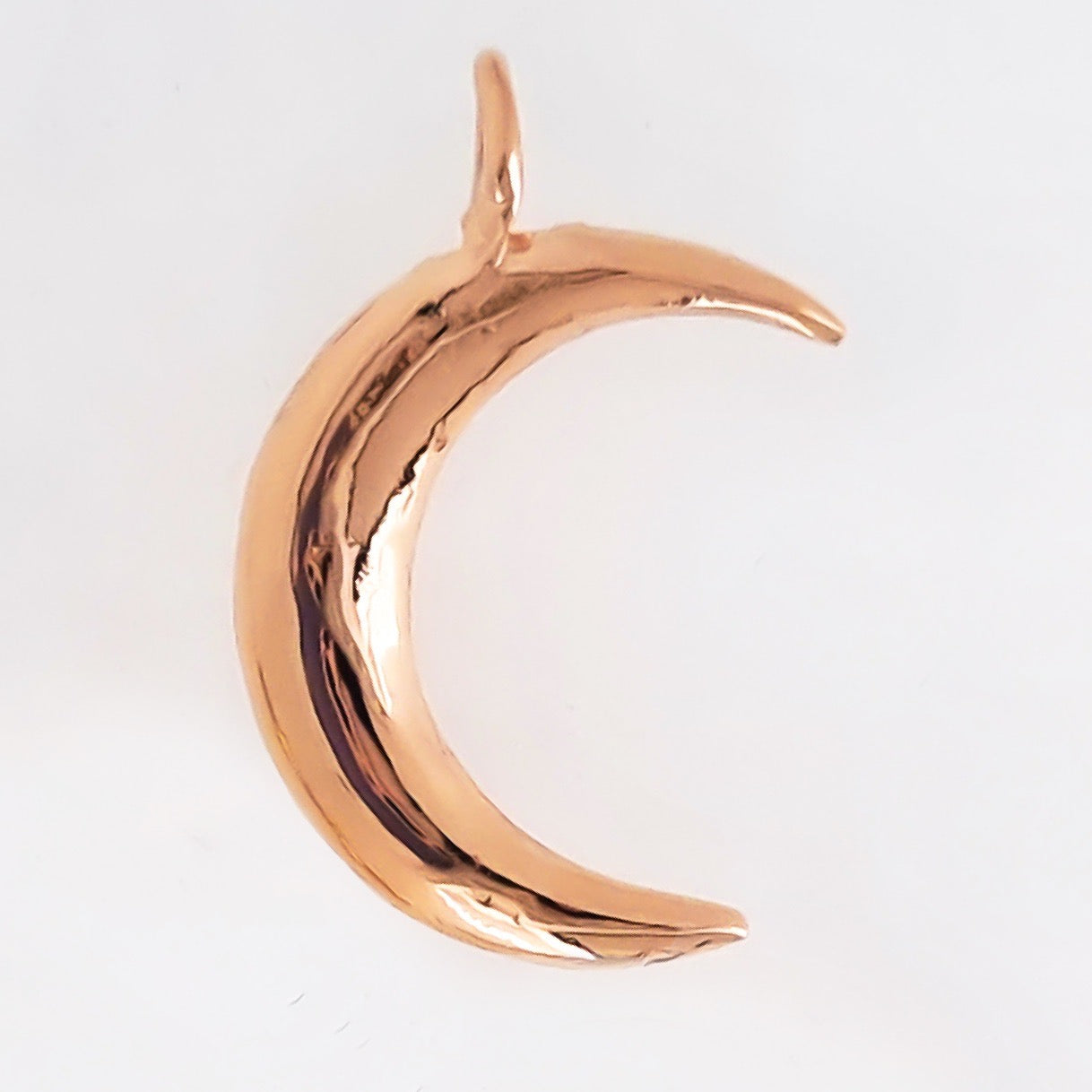 Crescent moon necklace in solid gold or silver
