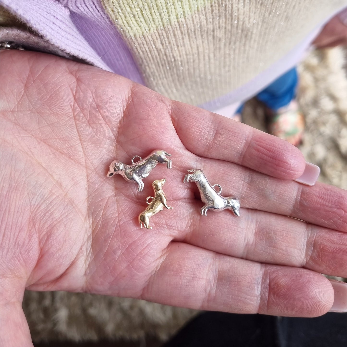 Sausage dog - sterling silver dachshund necklace