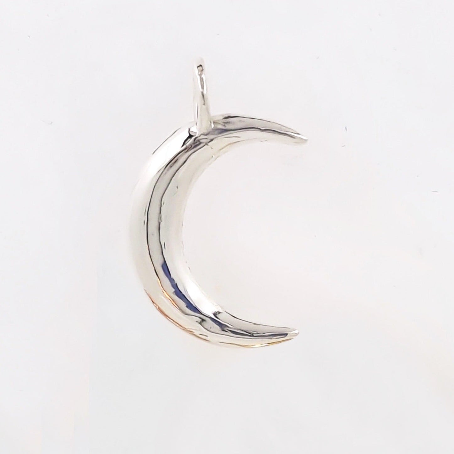 Crescent moon necklace in solid gold or silver