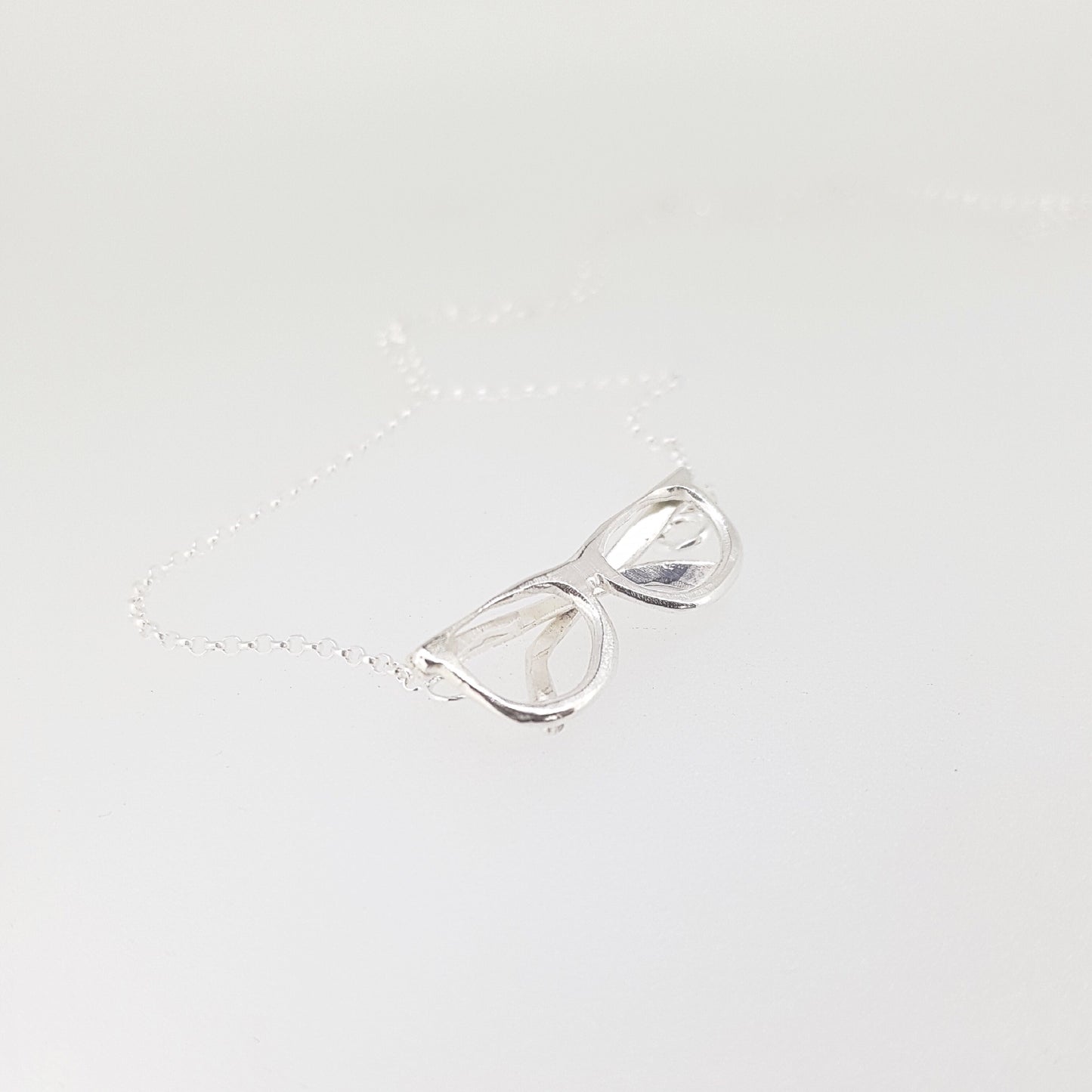 Solid silver spectacles pendant - necklace