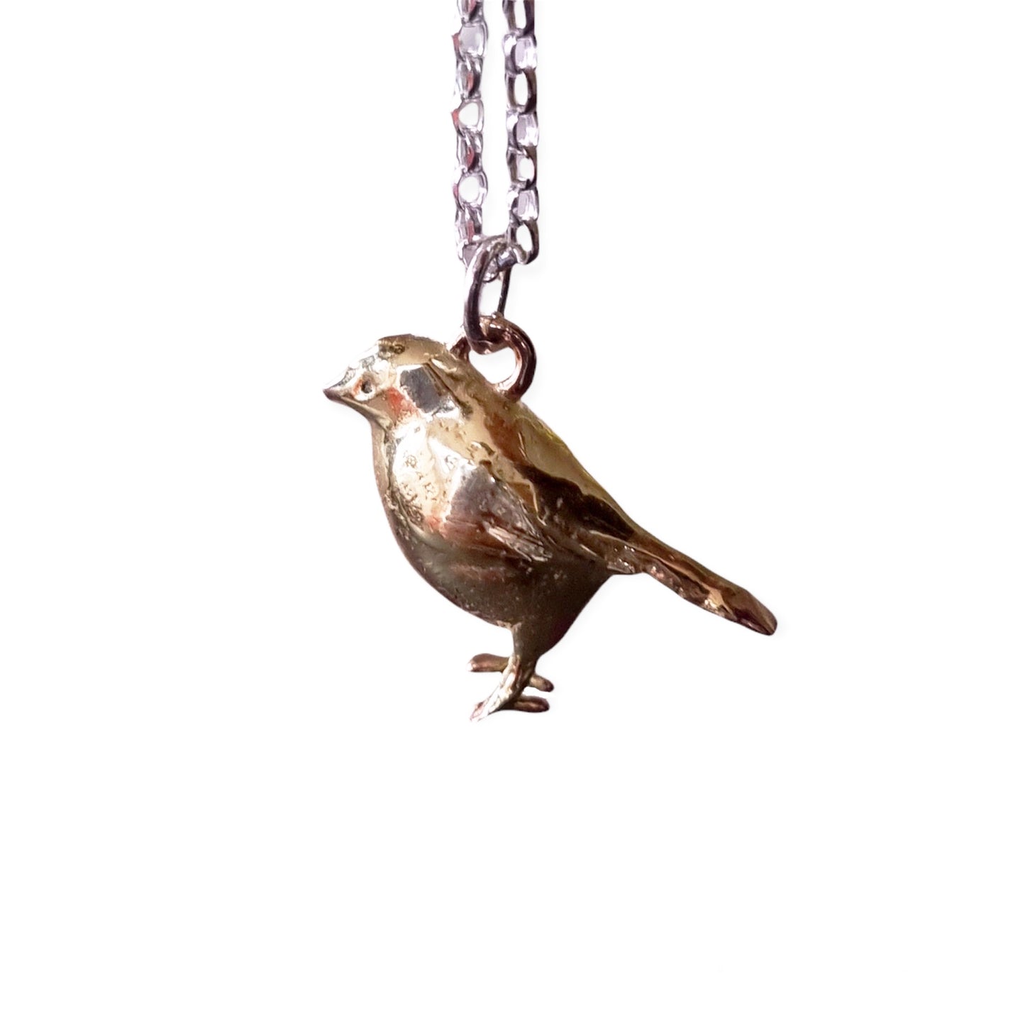 'Robin' the robin - Solid silver or gold bird necklace