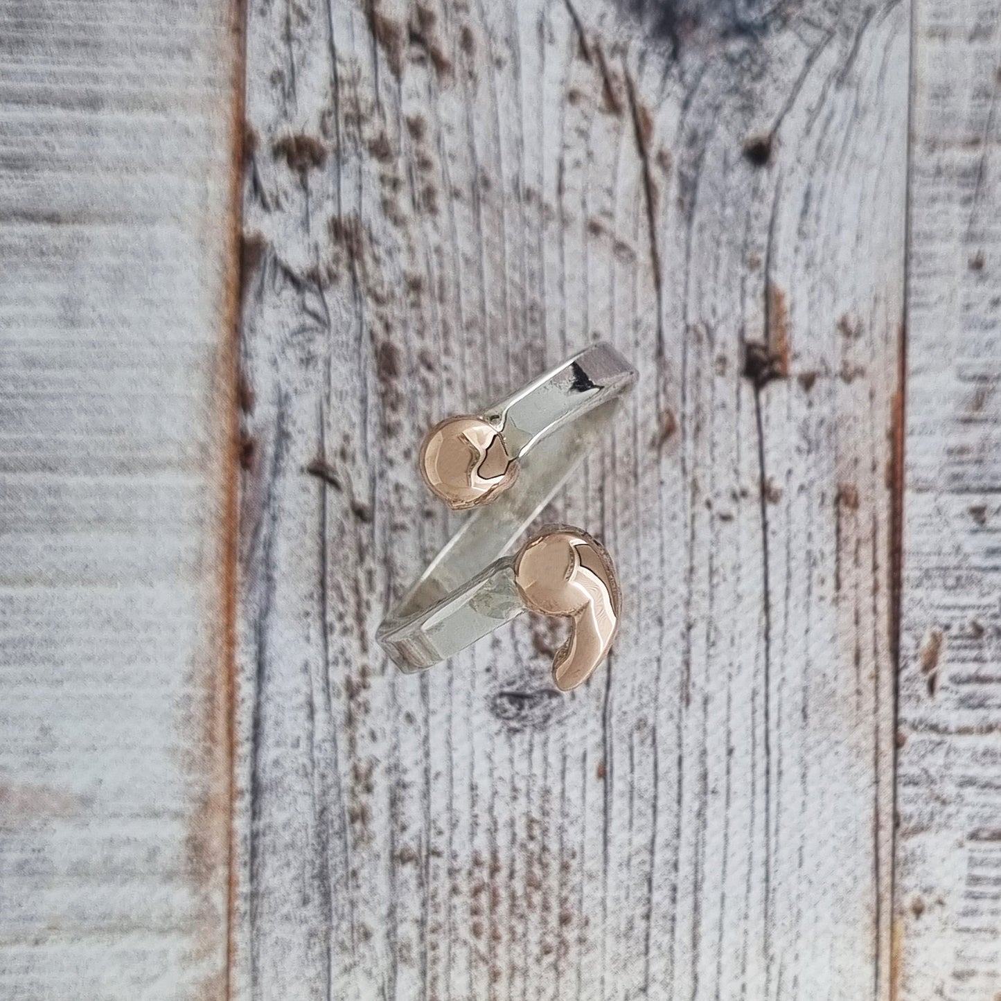 Semi colon twist ring - silver or gold semicolon