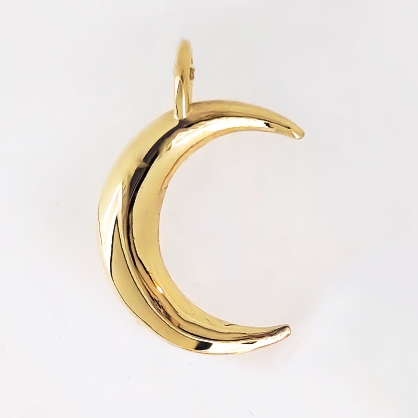 Crescent moon necklace in solid gold or silver