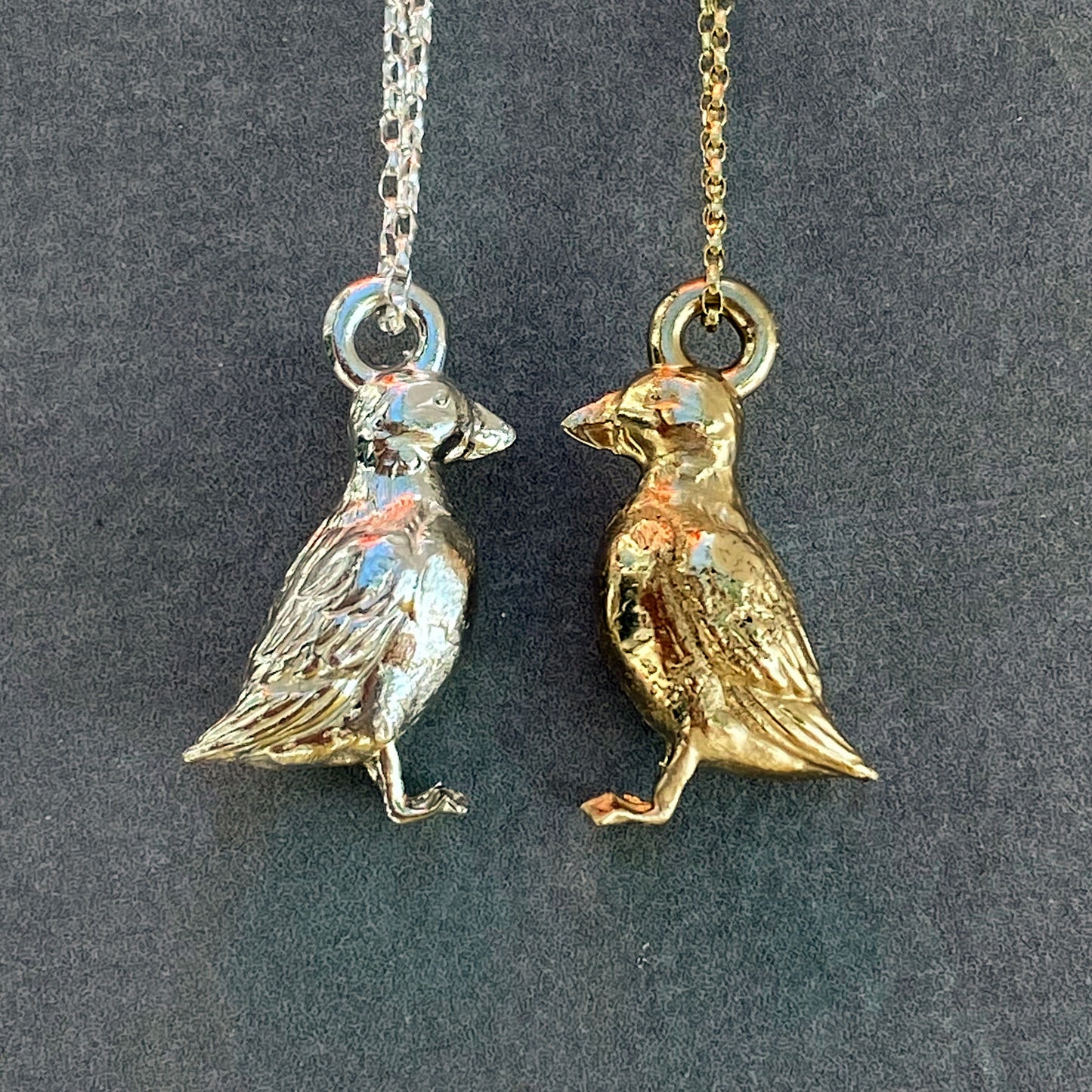 Mr Macareux - Solid silver or gold Puffin necklace