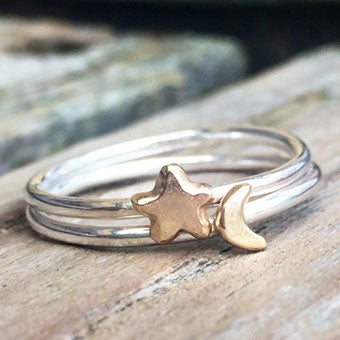 To the moon and back stacking rings