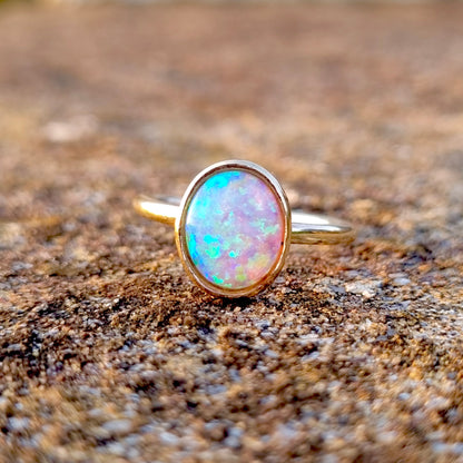 Starburst - Sparkling opal ring in silver or gold