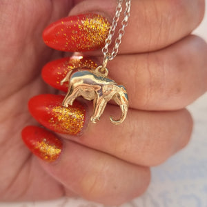 Item 214 - Elephant necklace - Solid yellow gold